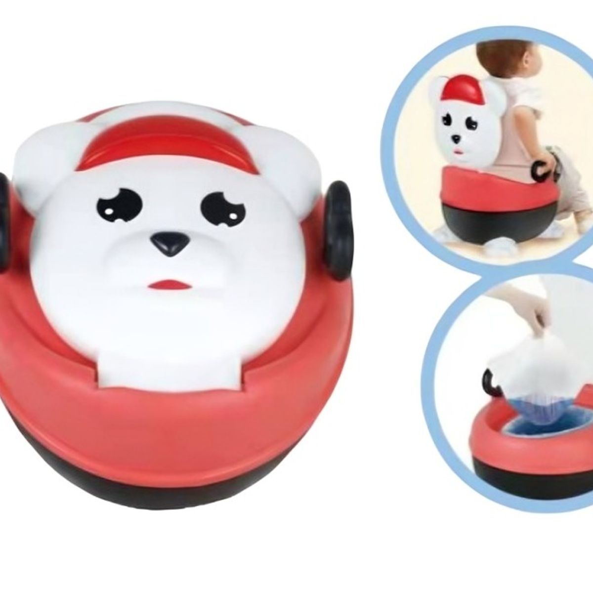 OEM - Pelela Musical 2 en 1 blanco rojo Musica luz con Manilla