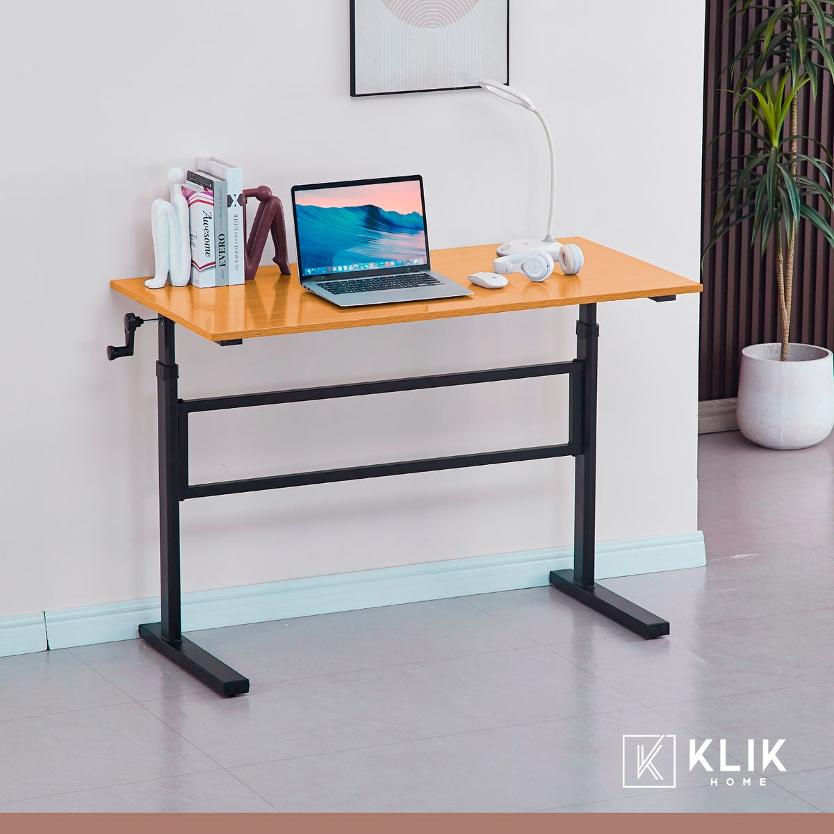KLIK - Escritorio de trabajo con altura regulable standing desk - Oak
