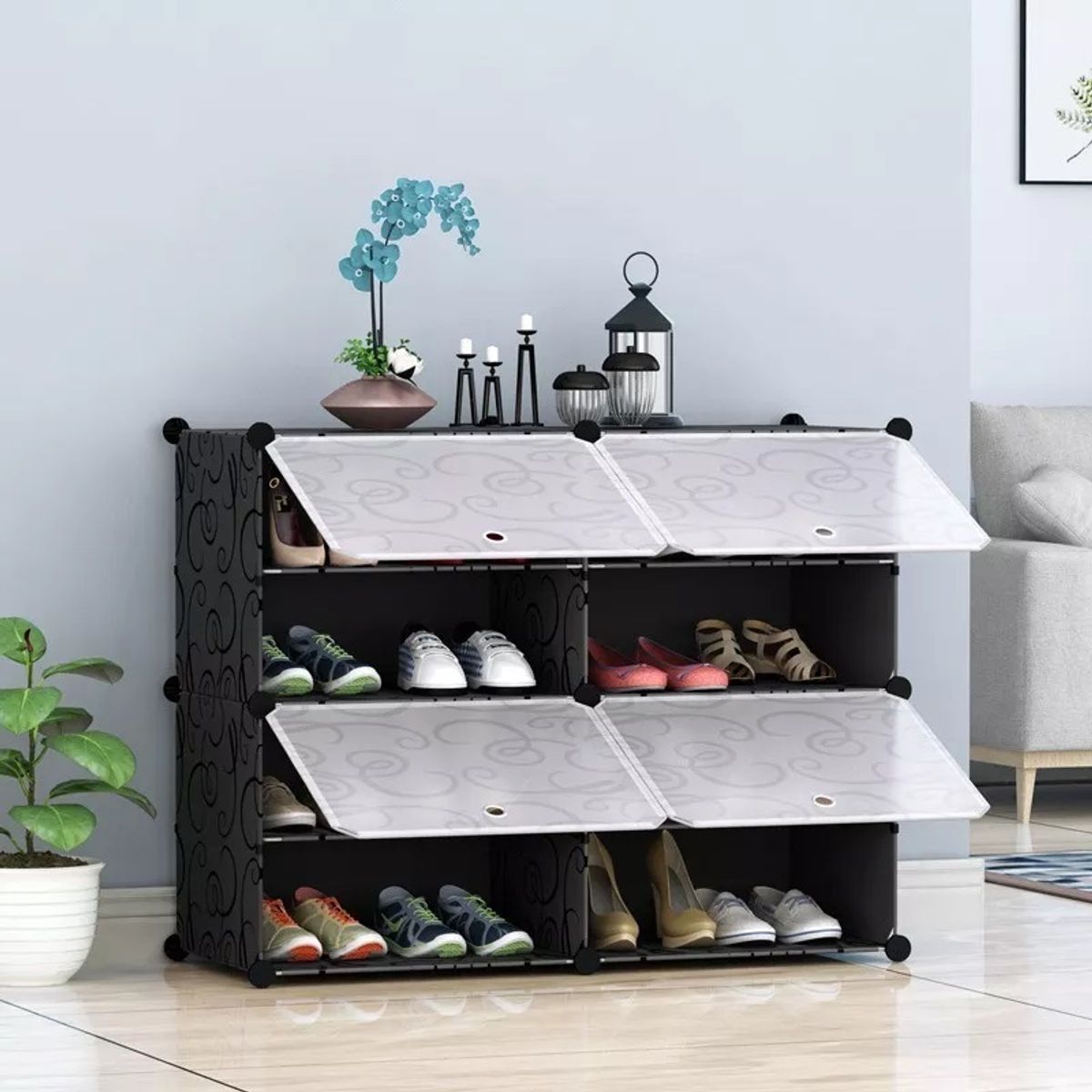 GENERICO - Zapatero Organizador De Zapatos 2 Pisos Estrecho Bonito