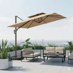 CASA BELLA - Quitasol Premium Line 3x3 con Base Giratorio