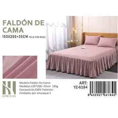 ANGELES DEL HOGAR - Faldon de Cama 2 Plaza III Musas Color Rosa YZ6178