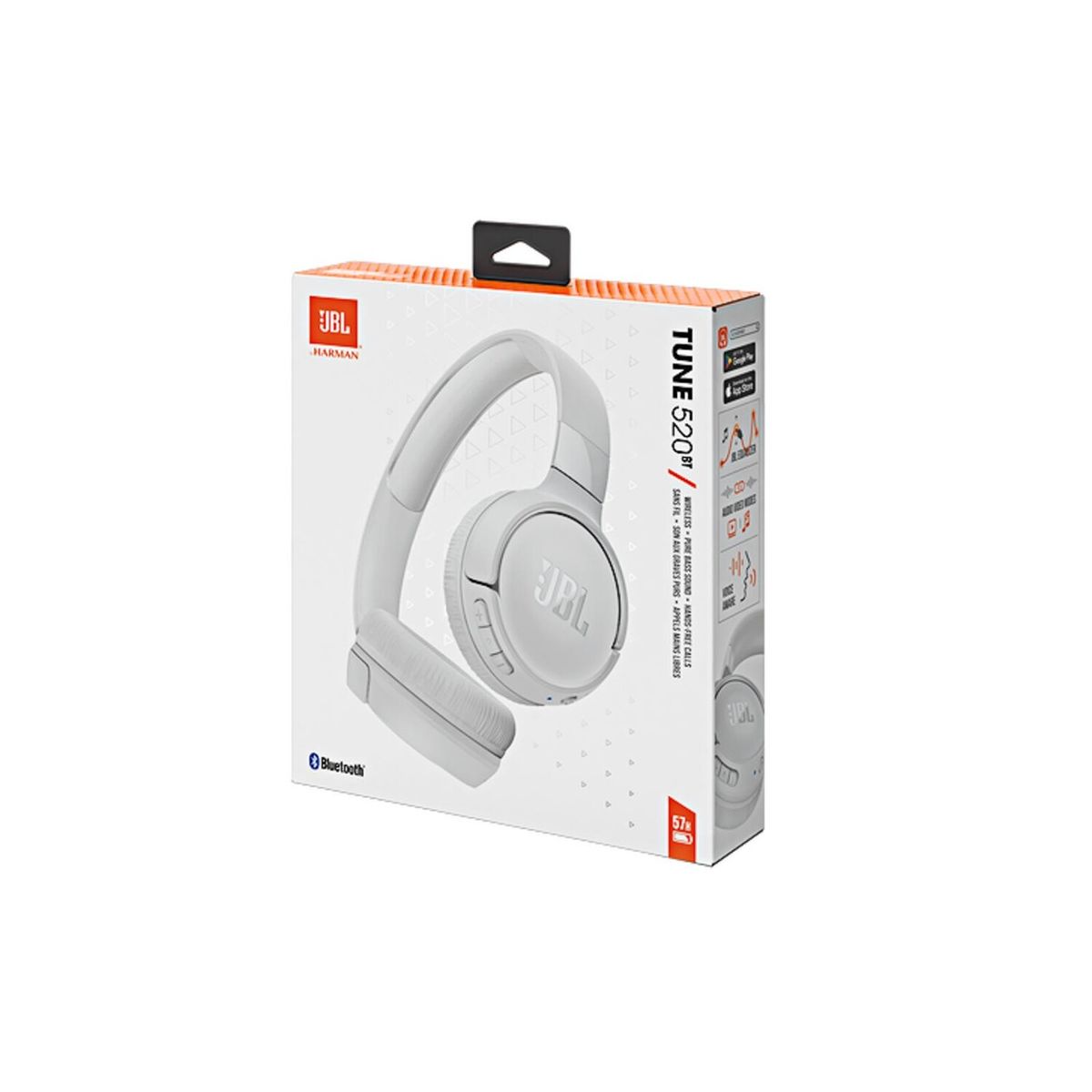 JBL - Audífonos JBL Tune 520BT Pure Bass Voice Aware BT Blanco
