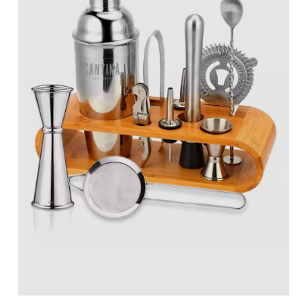 GENERICO - Juego Coctelera Set Utensilios Bar Inoxidable 12 Pzs