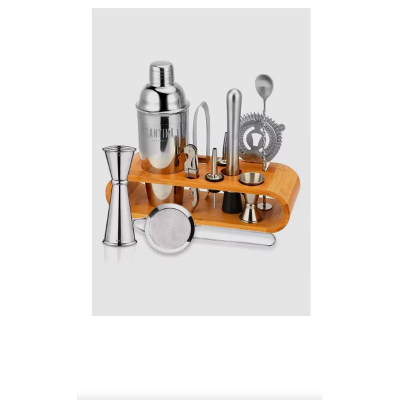 GENERICO - Juego Coctelera Set Utensilios Bar Inoxidable 12 Pzs
