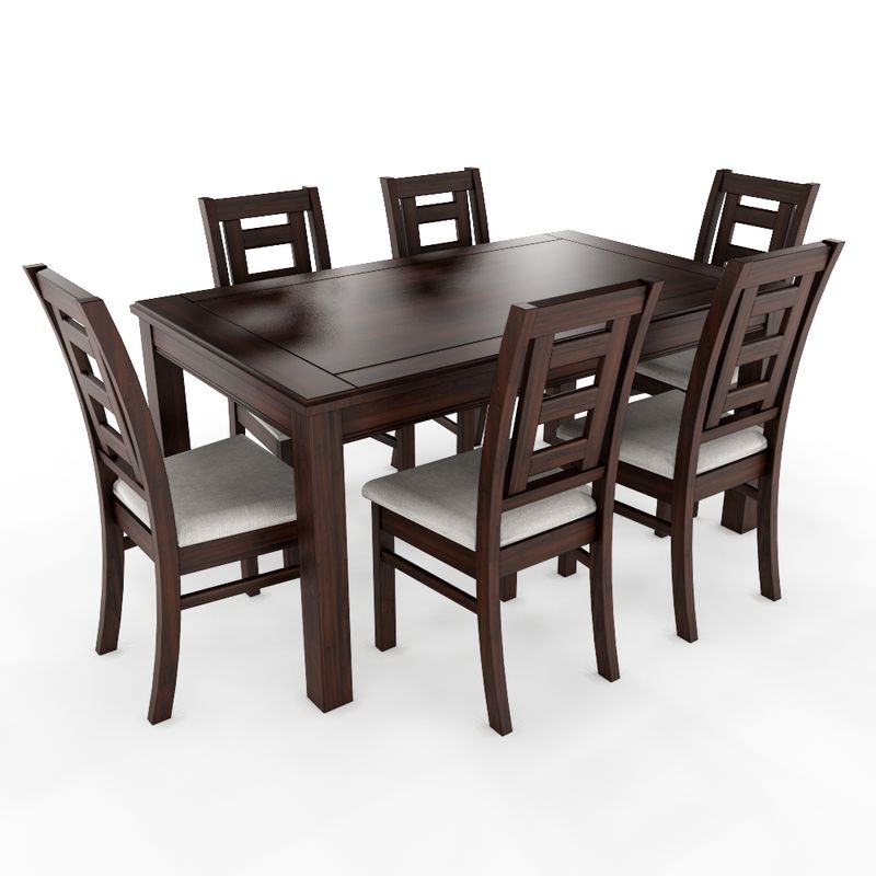 LAS ARAUCARIAS - Juego de Comedor de madera Barcelona 6 sillas incluye 2 Sitiales