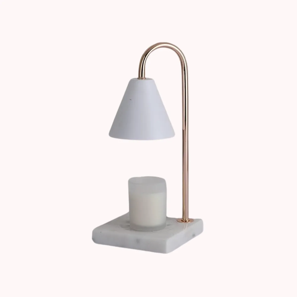 SANTU HOME & DECO - Lámpara Calentadora de Velas Blanca con Temporizador