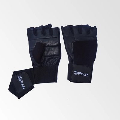 Imagen 2 del producto Guantes para Pesas de Cuero - Negro - Negro - L