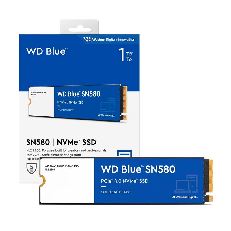 WESTERN DIGITAL - Disco Solido SSD Interno WD Blue 1TB M.2 2280 PCle 4.0 NVMe