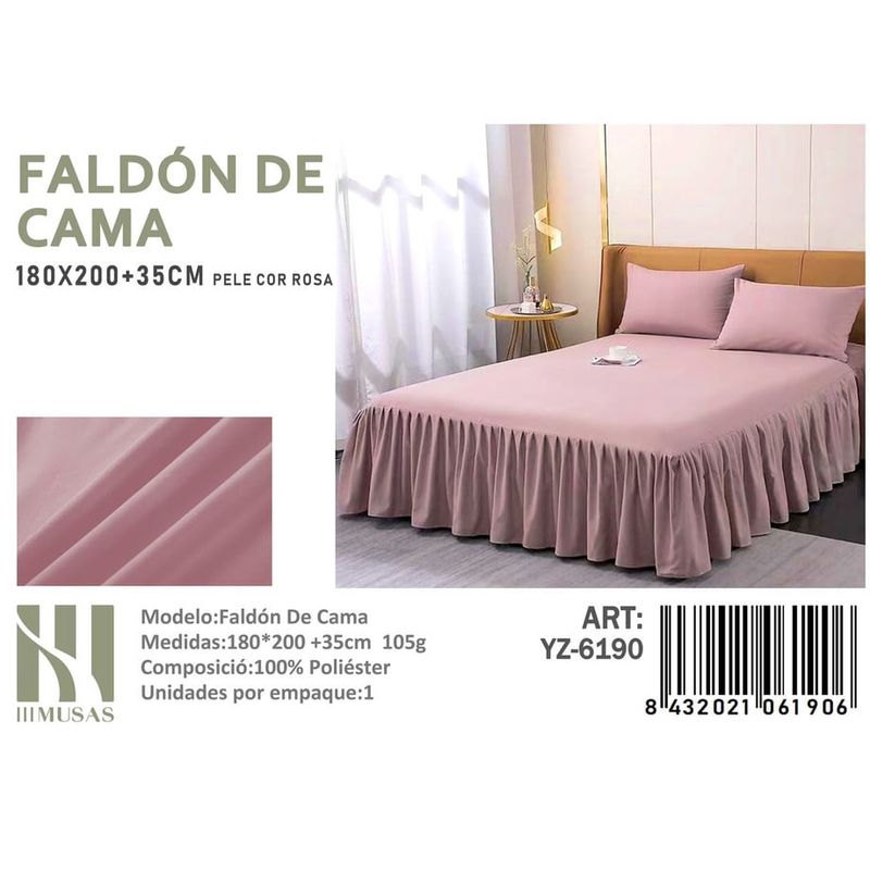 ANGELES DEL HOGAR - Faldon de Cama King III Musas Color  Rosa YZ6178
