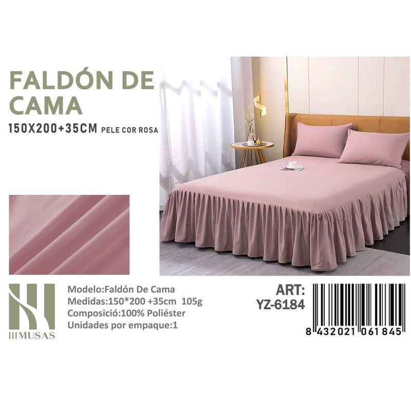 ANGELES DEL HOGAR - Faldon de Cama 2 Plaza III Musas Color  Rosa YZ6178