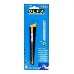 OLFA - Cuchillo 180 Black Metálico 9mm Seguro Automatico