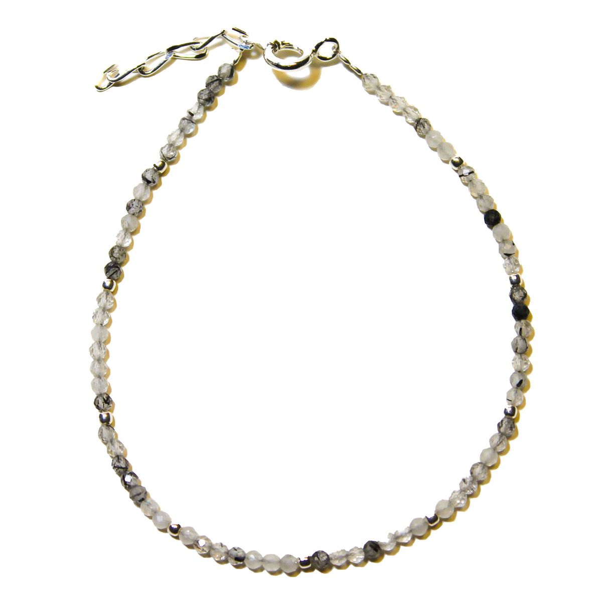 COGGIOLA - Pulsera Cuarzo Rutilado Mostacilla Plata Fina 925