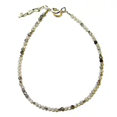 COGGIOLA - Pulsera Cuarzo Rutilado Mostacilla Plata Fina 925