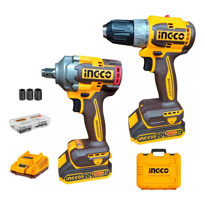 INGCO - Kit Llave De Impacto 400 Nm Y Taladro Ingco Ckli20271
