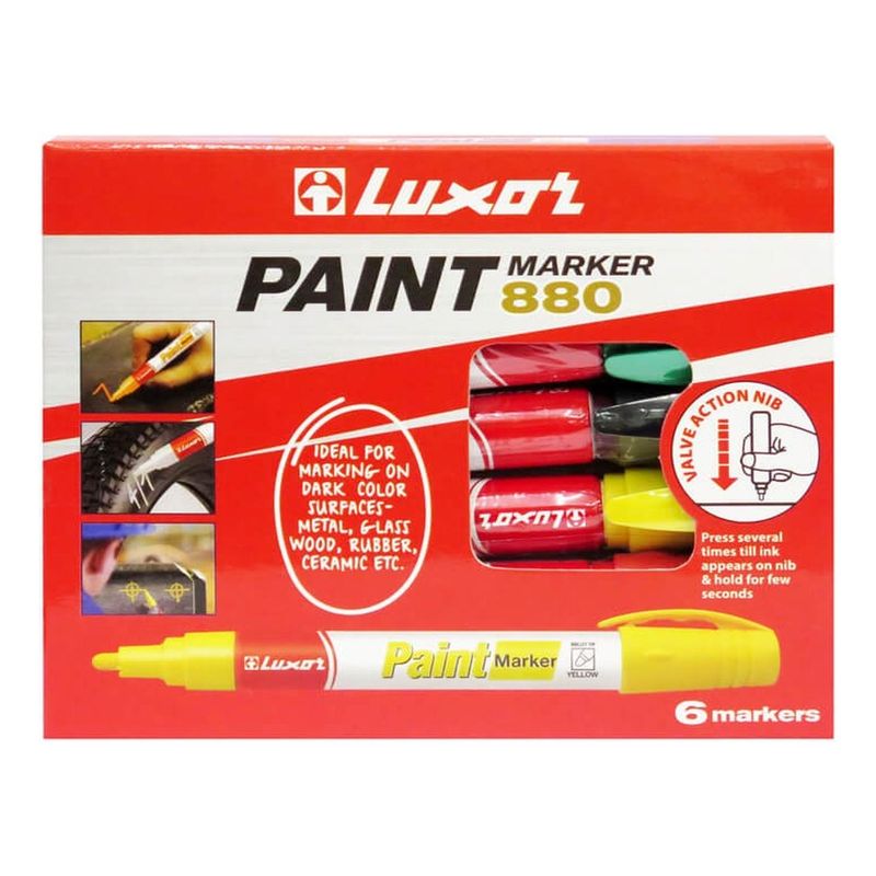 GENERICO - Set Marcador Plumon Pintura 6 Colores Luxor