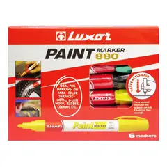 GENERICO - Set Marcador Plumon Pintura 6 Colores Luxor