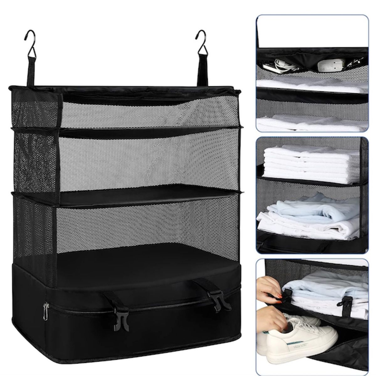 ITERLEVE - Organizador De Equipaje Colgante  Estante Plegable Maleta.