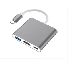 GENERICO - Adaptador Hub 3 En 1 Usb Tipo C A Usb-c Hdmi Usb3.0 Para Mac