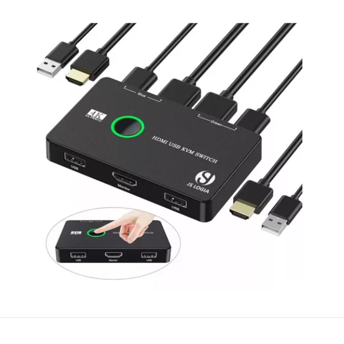 adaptador Para 2 Computadoras 4k Hdmi 2 Puertos, marca GENERICO - Foto Principal