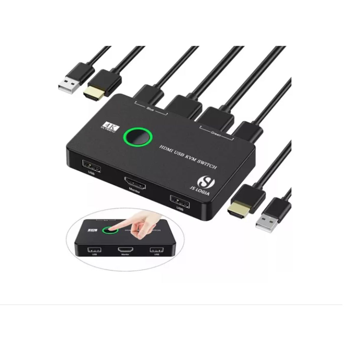 adaptador Para 2 Computadoras 4k Hdmi 2 Puertos, marca GENERICO - Foto Principal