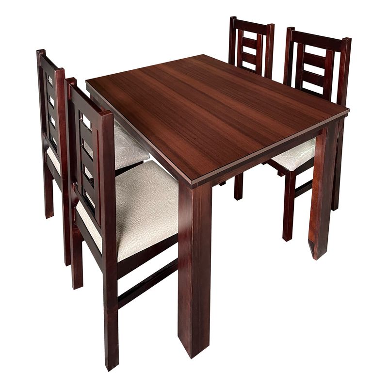 LAS ARAUCARIAS - Juego de Comedor New Barcelona Chocolate 4 Sillas Mesa Rectangular