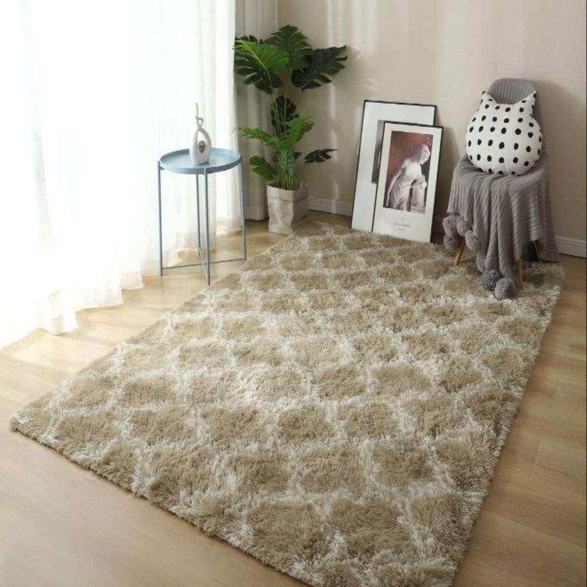 GENERICO - ALFOMBRA PELUDA  150X200 BEIGE