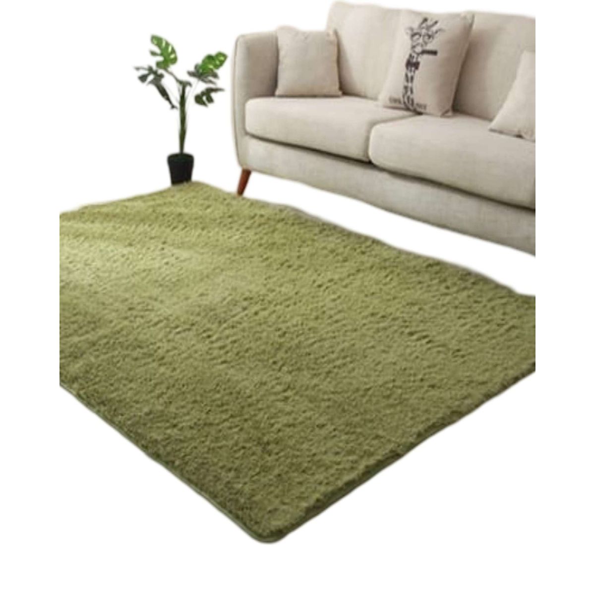 GENERICO - ALFOMBRA PELUDA 180X200 VERDE