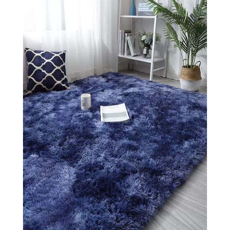 GENERICO - ALFOMBRA PELUDA 180X200 AZUL
