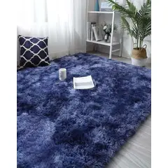 GENERICO - ALFOMBRA PELUDA 180X200 AZUL