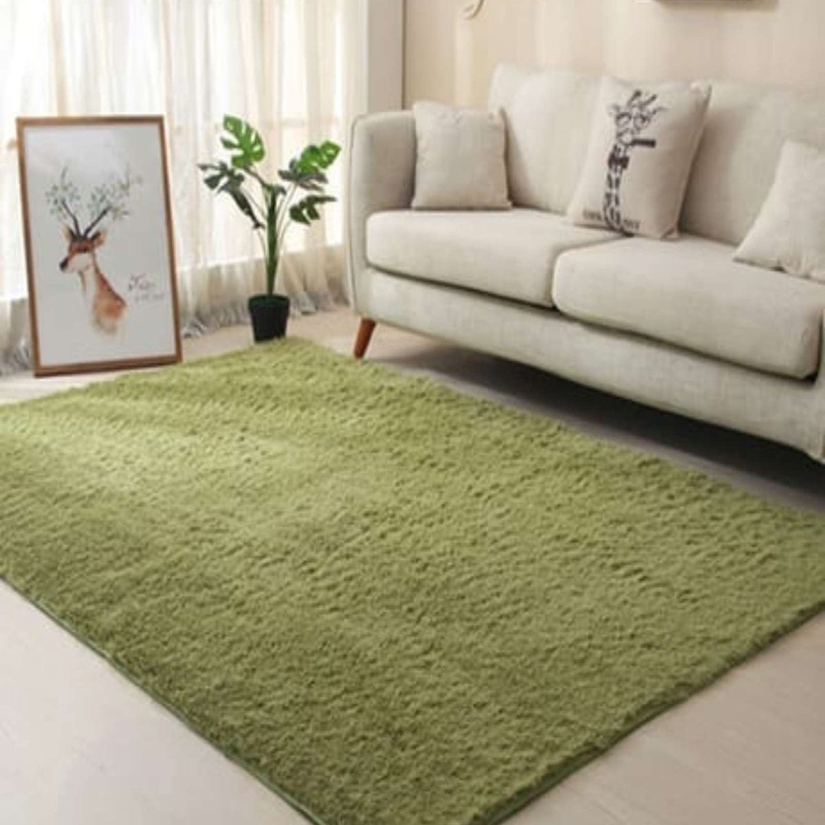 GENERICO - ALFOMBRA PELUDA 240X200 VERDE