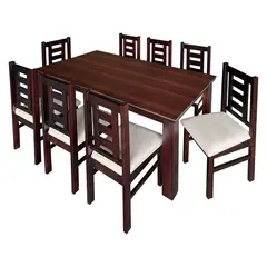 LAS ARAUCARIAS - Juego de Comedor New Barcelona Chocolate 8 Sillas Mesa Rectangular