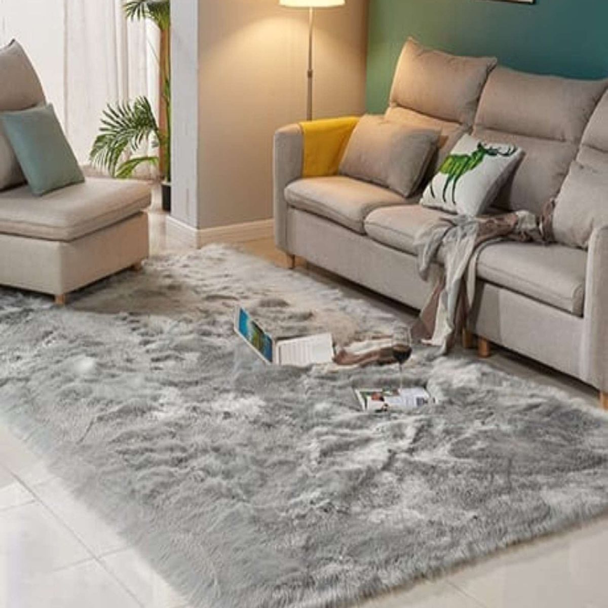 GENERICO - ALFOMBRA PELUDA 240X200 GRIS