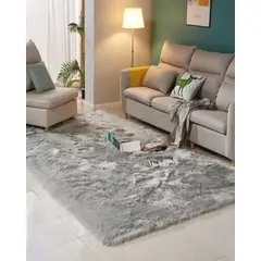GENERICO - ALFOMBRA PELUDA 240X200 GRIS