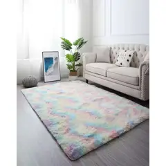 GENERICO - ALFOMBRA PELUDA 240X200 MULTICOLOR