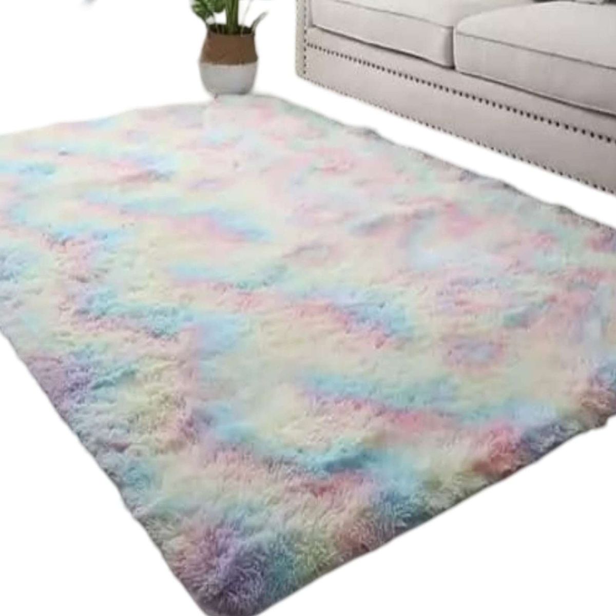 GENERICO - ALFOMBRA PELUDA 240X200 MULTICOLOR