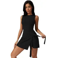 RURUTOTO - Vestido de tenis De Yoga Fitness para mujer Beige