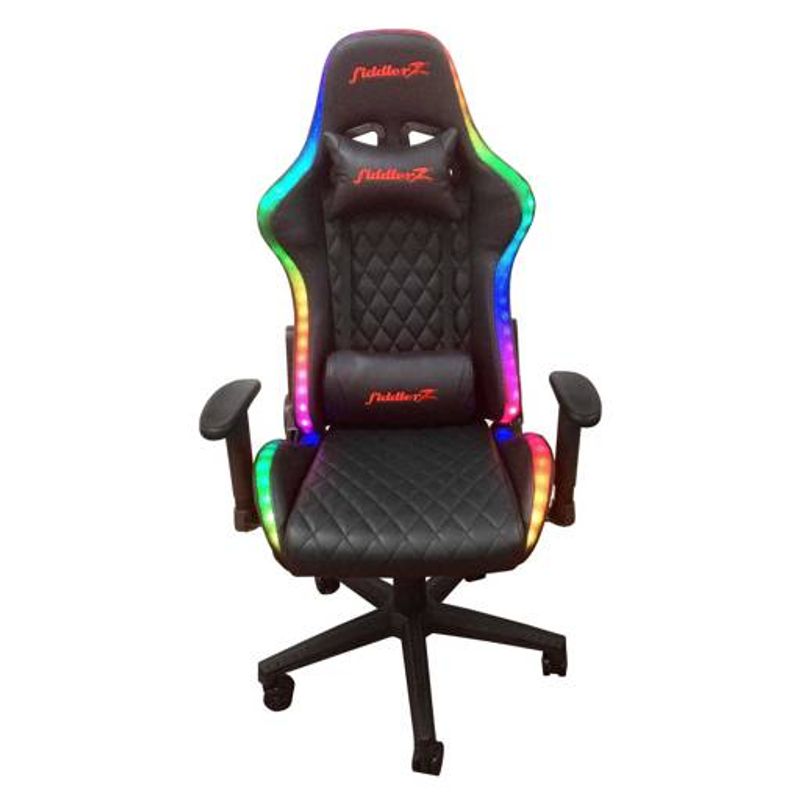 FIDDLER - Silla Gamer Ergonómica Negra Con Luces Led Rgb Fiddler