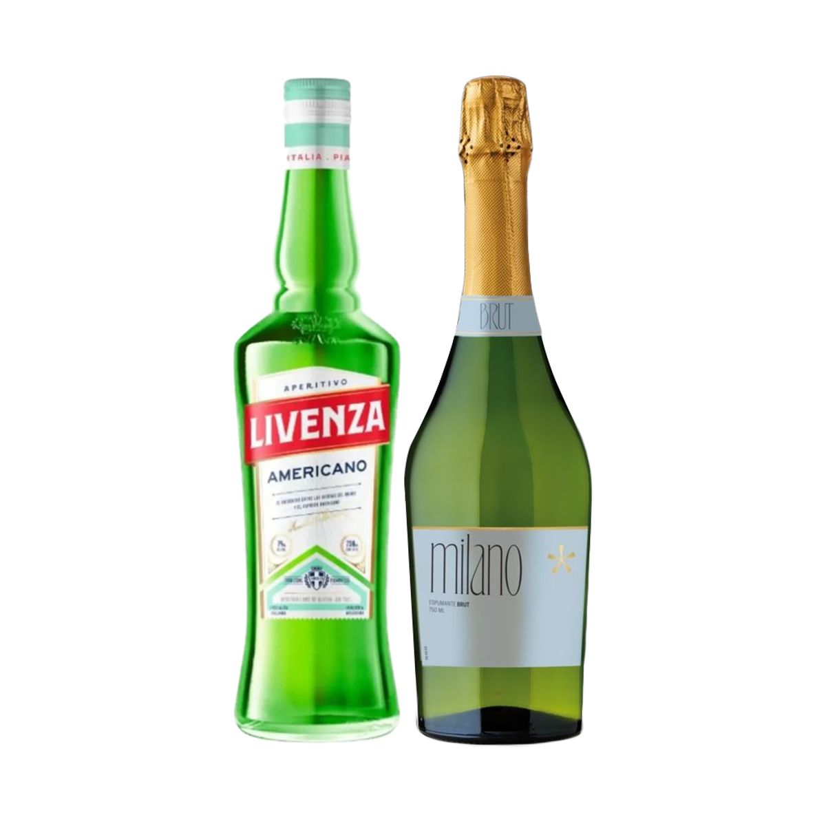 LIVENZA - Licor Livenza Americano 750cc + Espumantes Milano Brut 750cc
