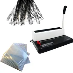 GENERICO - Anilladora A4 + 200 espirales + 100 laminas para anillar