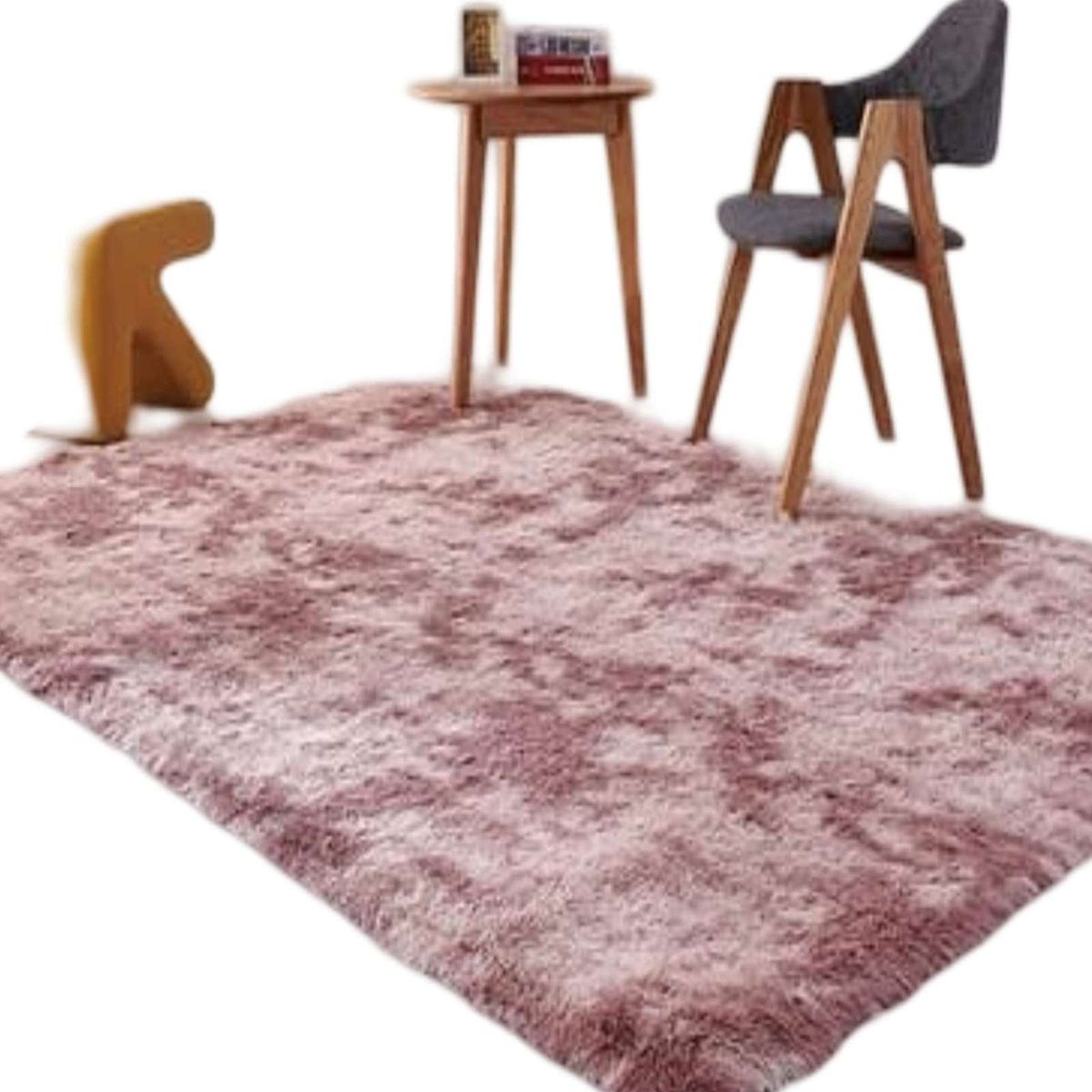 GENERICO - ALFOMBRA PELUDA 240X200 ROSADO.