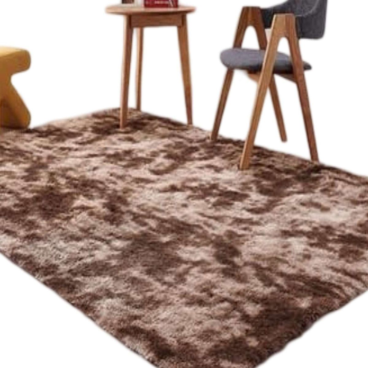 GENERICO - ALFOMBRA PELUDA 240X200 MARRON.