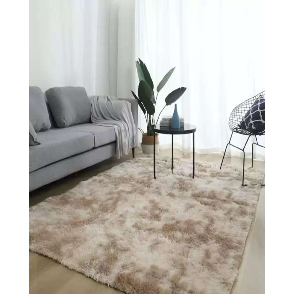 GENERICO - ALFOMBRA PELUDA 240X200 BEIGE