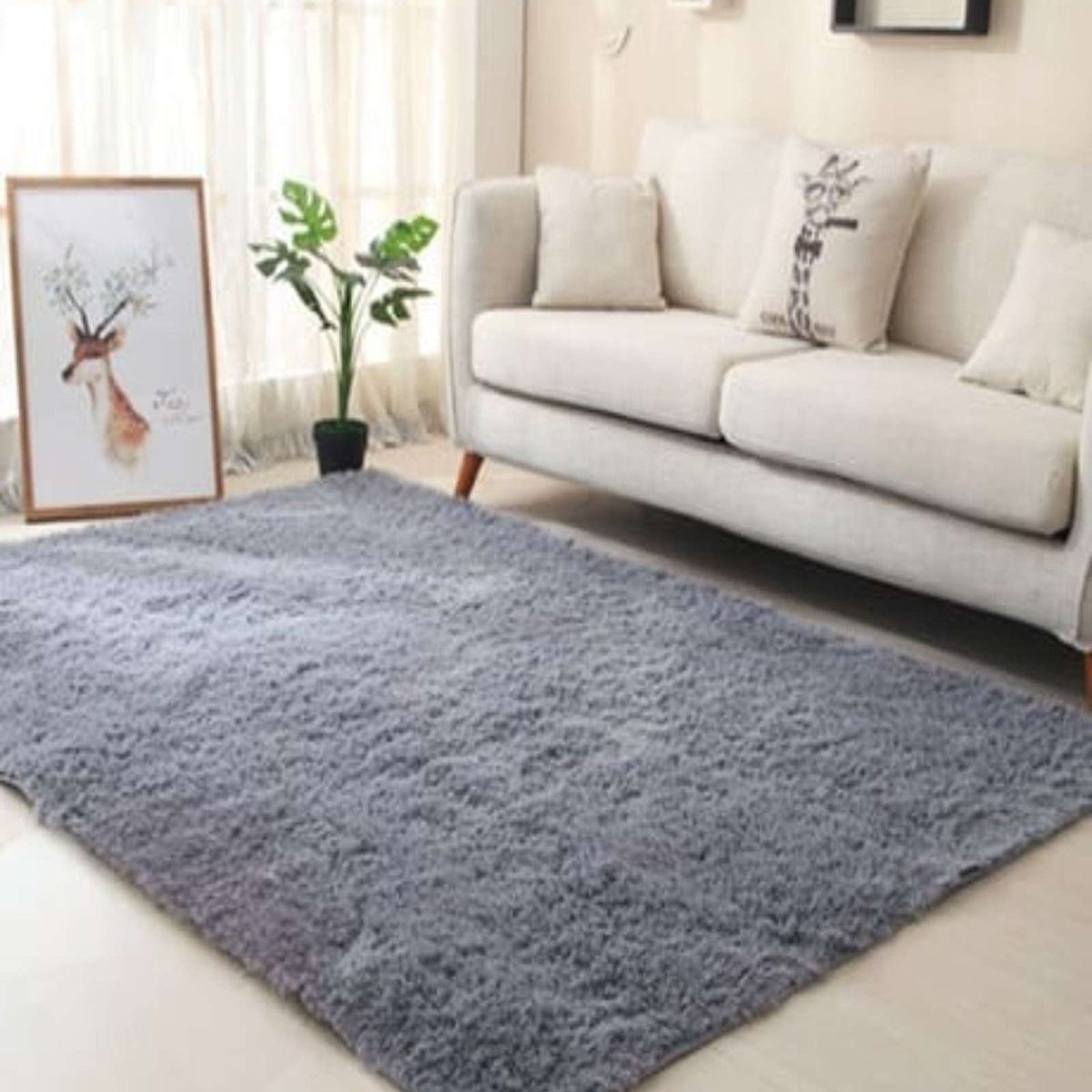 GENERICO - ALFOMBRA PELUDA 240X200 GRIS