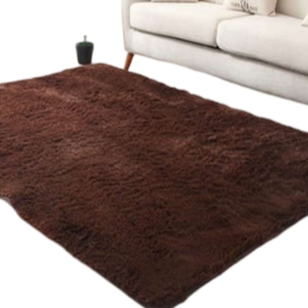 GENERICO - ALFOMBRA PELUDA 150X200 MARRON