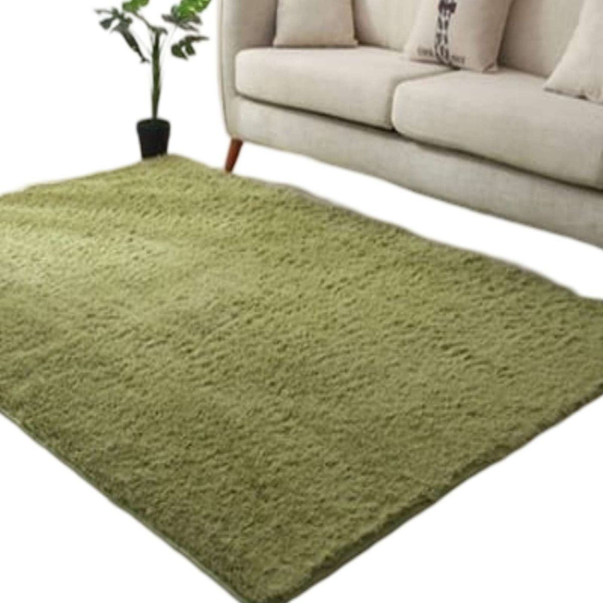 GENERICO - ALFOMBRA PELUDA 180X200 VERDE