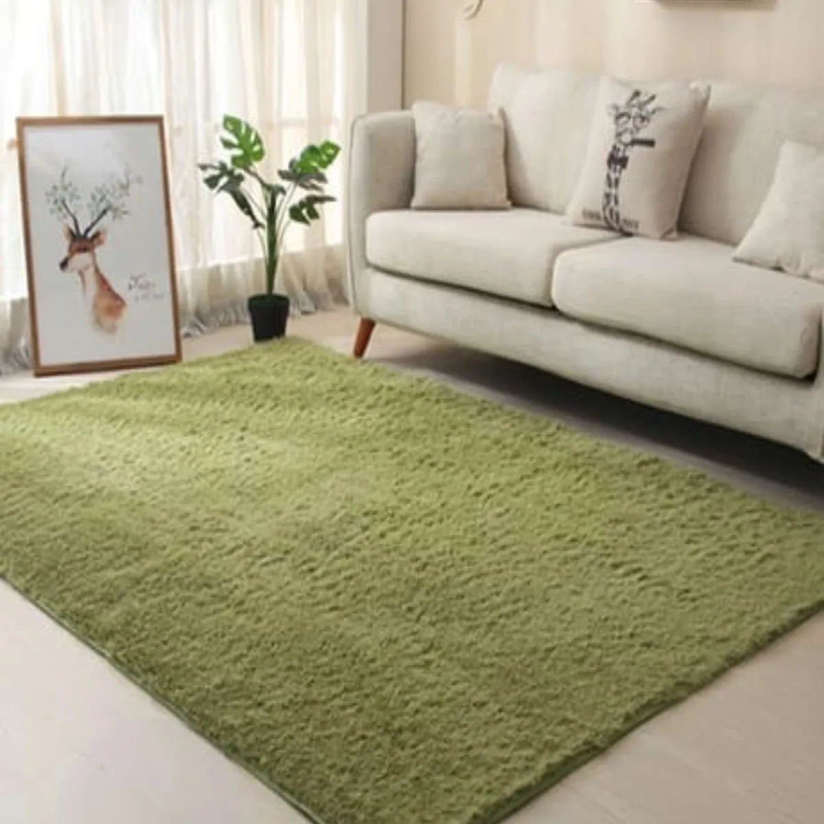 GENERICO - ALFOMBRA PELUDA 240X200 VERDE