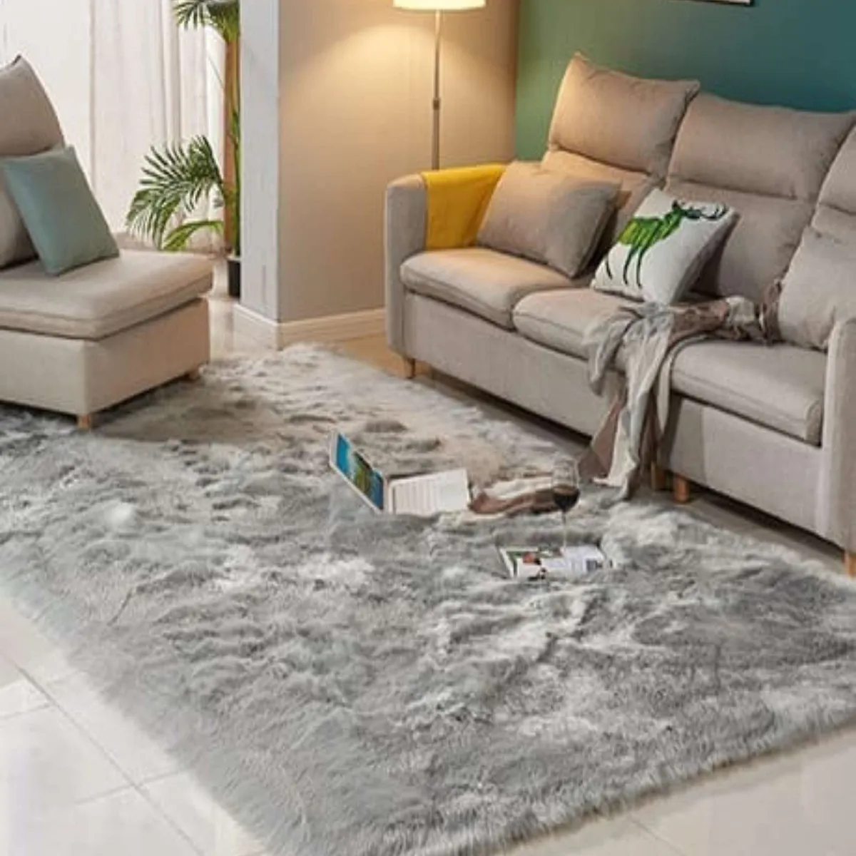 GENERICO - ALFOMBRA PELUDA 150X200 GRIS