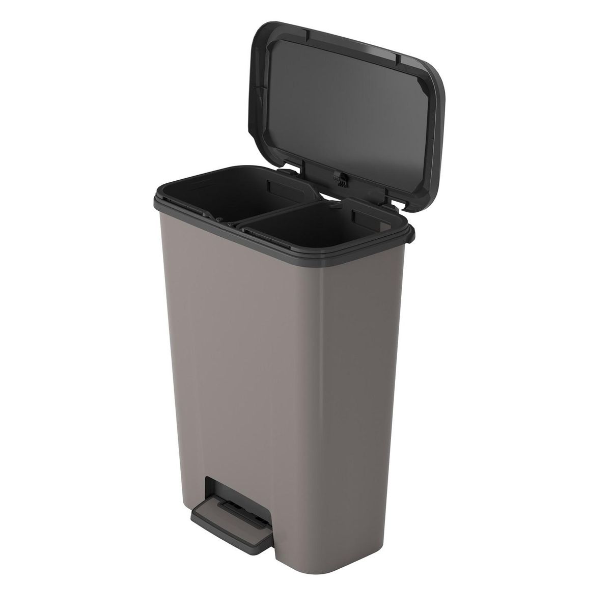 KETER - Basurero Compatta 50L DUO 23+23L Gris Keter