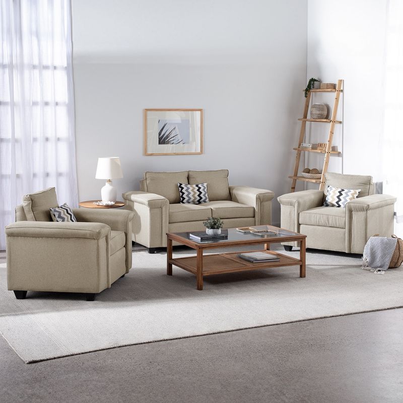 MUEBLES COTTONI - Living 2.1.1 Sicilia Tela Beige