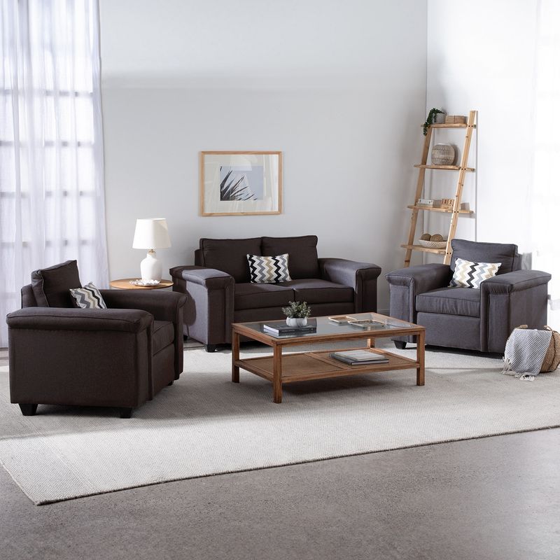 MUEBLES COTTONI - Living 2.1.1 Sicilia Tela Chocolate